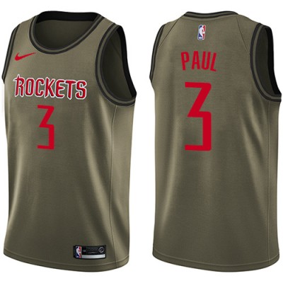 Nike Houston Rockets #3 Chris Paul Green Salute to Service Youth NBA Swingman Jersey